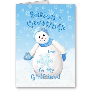 Holiday Snowman Love for Girlfriend Card