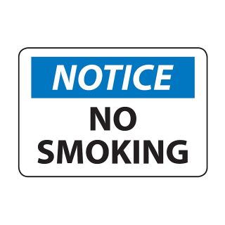 Osha Compliance Notice Sign   Notice (No Smoking)   Self Stick Vinyl