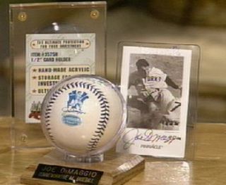 Joe DiMaggio Autographed Card w/DiMaggio Day Baseball —