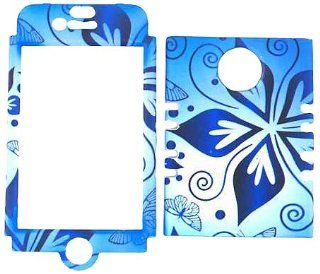 Cell Armor IPHONE4G RSNAP TE582 Rocker Snap On Case for iPhone 4/4S   Retail Packaging   Flower/Blue Cell Phones & Accessories