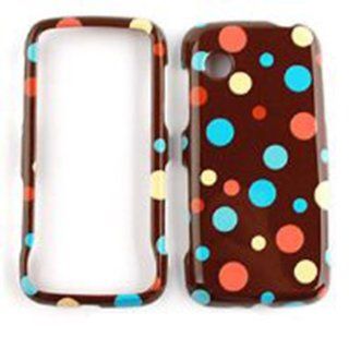ACCESSORY HARD SNAP ON CASE COVER FOR LG PRIME GS390 POLKA DOTS ON BROWN Cell Phones & Accessories