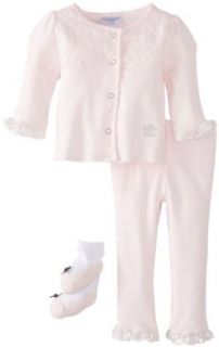 kyle & deena Baby Girls Newborn 3 Piece Set Cardigan Pant and Sock Clothing