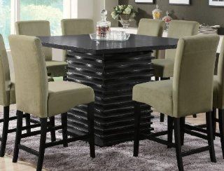 Coaster Stanton Counter Height Dining Table in Rich Black  