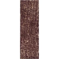 Hand tufted Contemporary New Zealand Wool Abstract Rug (26 X 8)
