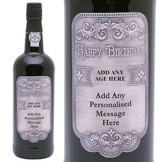 ruby port with personalised birthday label by giftsonline4u