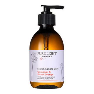 nourishing geranium orange hand wash by pure light botanics