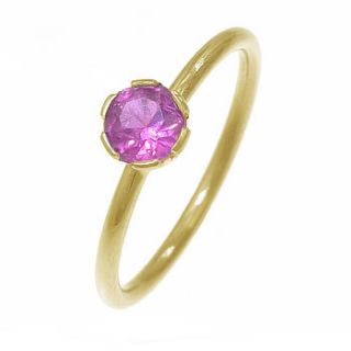 birthstone stacking ring in 18ct gold by lilia nash jewellery
