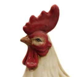 Hand Painted Ceramic Perched Rooster Figurine Kitchen Decor
