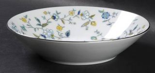 Noritake Chintz Coupe Soup Bowl, Fine China Dinnerware   Blue, Tan & White All O