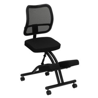 FlashFurniture Mobile Ergonomic Kneeling Chair with Black Curved Mesh Back an