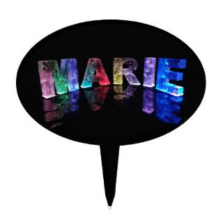 The Name Marie in 3D Lights (Photogarph) Cake Toppers