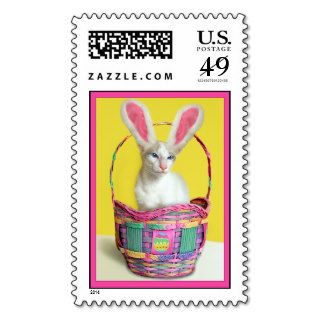 Easter Bunny Cat Stamp