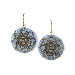 Jody Coyote Seasons Blue Cornflower Circle Earrings QN394 Dangle Earrings Jewelry