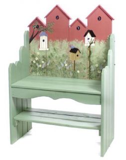 Handcrafted Amish Birdhouse Friendship Bench —