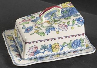Masons Regency/Plantation Colonial  Cheese Dish with Lid (Wedge), Fine China Di