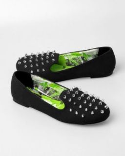 Abbey Dawn By Avril Lavigne Rockstar Spiked Black Loafers (9) Fashion Sneakers Shoes