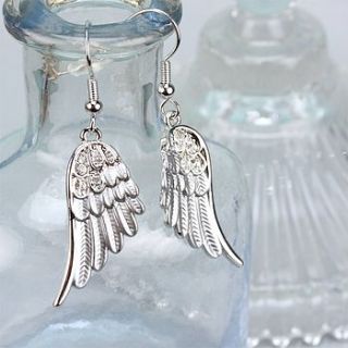 silver wing earrings by lisa angel