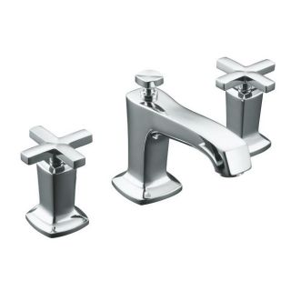 Kohler K 16232 3 cp Polished Chrome Margaux Widespread Lavatory Faucet With Cross Handles