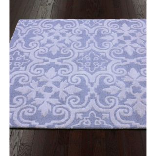 Nuloom Handmade Spanish Tiles Light Blue Wool Rug (76 X 96)