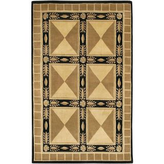 Transitional Hand knotted Mandara Brown Wool Rug (5 X 76)