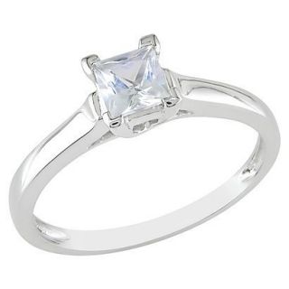 0.59 carat Created White Sapphire Solitaire Ring