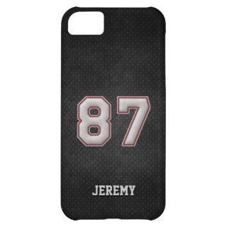 Number 87 Baseball Stitches with Black Metal Look iPhone 5C Covers