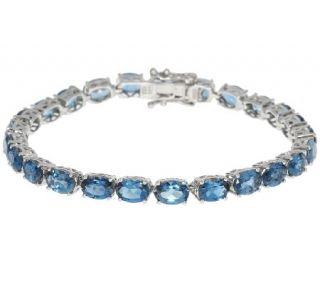 18.35 ct tw London Blue Topaz Sterling 6 3/4 Tennis Bracelet —