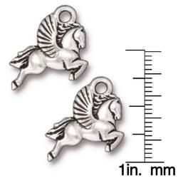 Beadaholique Silverplated Pewter Pegasus Winged Horse Charms (Set of 2) Beadaholique Beading Charms