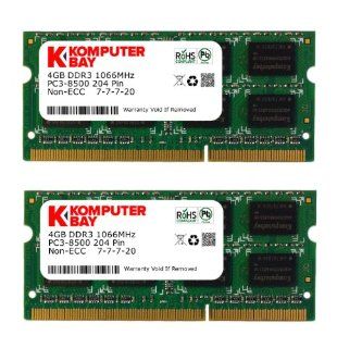 Komputerbay 8GB (2x 4GB) DDR3 SODIMM (204 pin) 1066Mhz PC3 8500 (7 7 7 20) Laptop Notebook Memory for Apple iMac Computers & Accessories