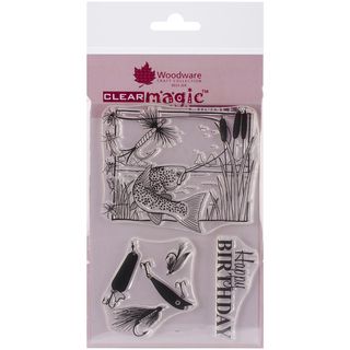Woodware Clear Stamps 3.5"X5.5" What A Catch Clear & Cling Stamps