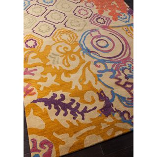 Hand knotted Oriental Marigold Wool Rug (8' x 10') JRCPL One Of A Kind