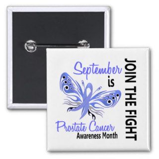 Prostate Cancer Awareness Month Butterfly 3.1 Pinback Buttons