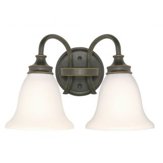 Bistro 2 Light Rustic Bronze With Satin White Wall Vanity