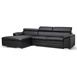 Ferdinand Black Modern Sectional Sofa With Adjustable Headrests