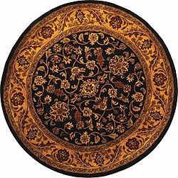 Safavieh Handmade Golden Jaipur Black/ Gold Wool Rug (36 Round)