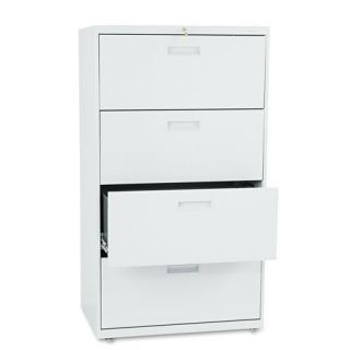 Hon 500 Series 30 inch Wide Four drawer Lateral File Cabinet In Light Gray