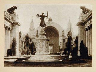 1915 Sculpture Fountain Ceres Evelyn Beatrice Longman   Orig. Hand Tipped Print  