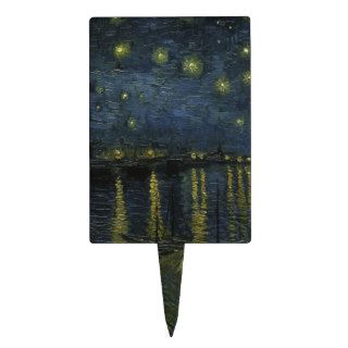 Starry Night Over the Rhone by Van Gogh Cake Toppers