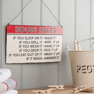rules of the house vintage sign by kiki's