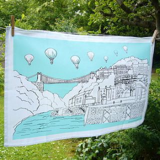 bristol tea towel   'clifton balloons' by emmeline simpson
