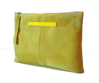 suede clutch with perspex handles by blair sorley