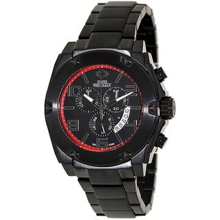 Swiss Precimax Men's Admiral Pro Black Stainless Steel Band Chronograph Watch with Black Dial Swiss Precimax Men's More Brands Watches