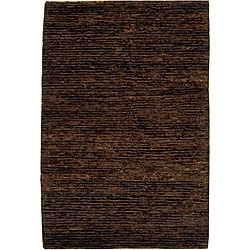 Hand knotted All natural Earth Brown Hemp Rug (4 X 6)