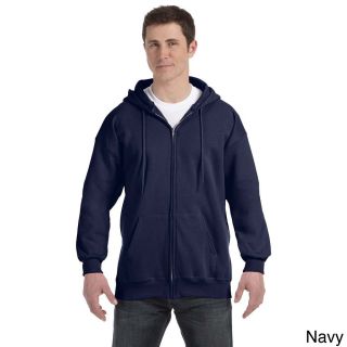 Hanes Hanes Mens Ultimate Cotton 90/10 Full zip Hooded Jacket Navy Size 3XL