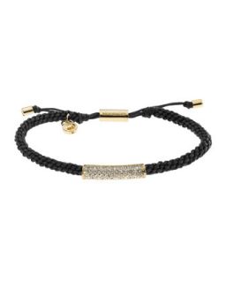 Macrame Cord Pave Bracelet, Black/Golden   Michael Kors