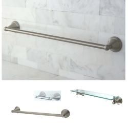 Satin Nickel Three piece Shelf And Non corrosive Brass Towel Bar Bathroom Accessory Set