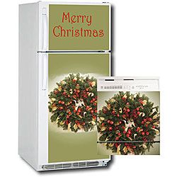 Appliance Art Holiday Bright Wreath Combo Refrigerator/ Dishwasher Covers