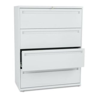 Hon 700 Series 42 inch Wide Four drawer Lateral File Cabinet In Light Gray