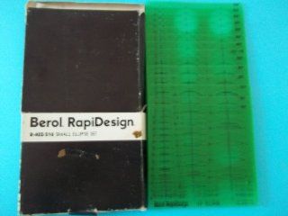 Berol Rapidesign R 402 S16 Ellipses 16 Templates 10 Degrees thru 80 Degrees Hot Stamped Centering Lines Made in USA  Technical Drawing Templates 
