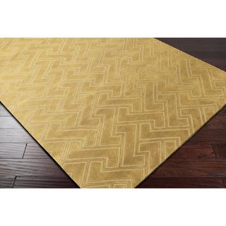Hand knotted Neoteric Beigeen Beige Basket Weave Pattern Wool Rug (2 X 3)